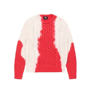 Stussy Tie Dye Fisherman Sweater // Red