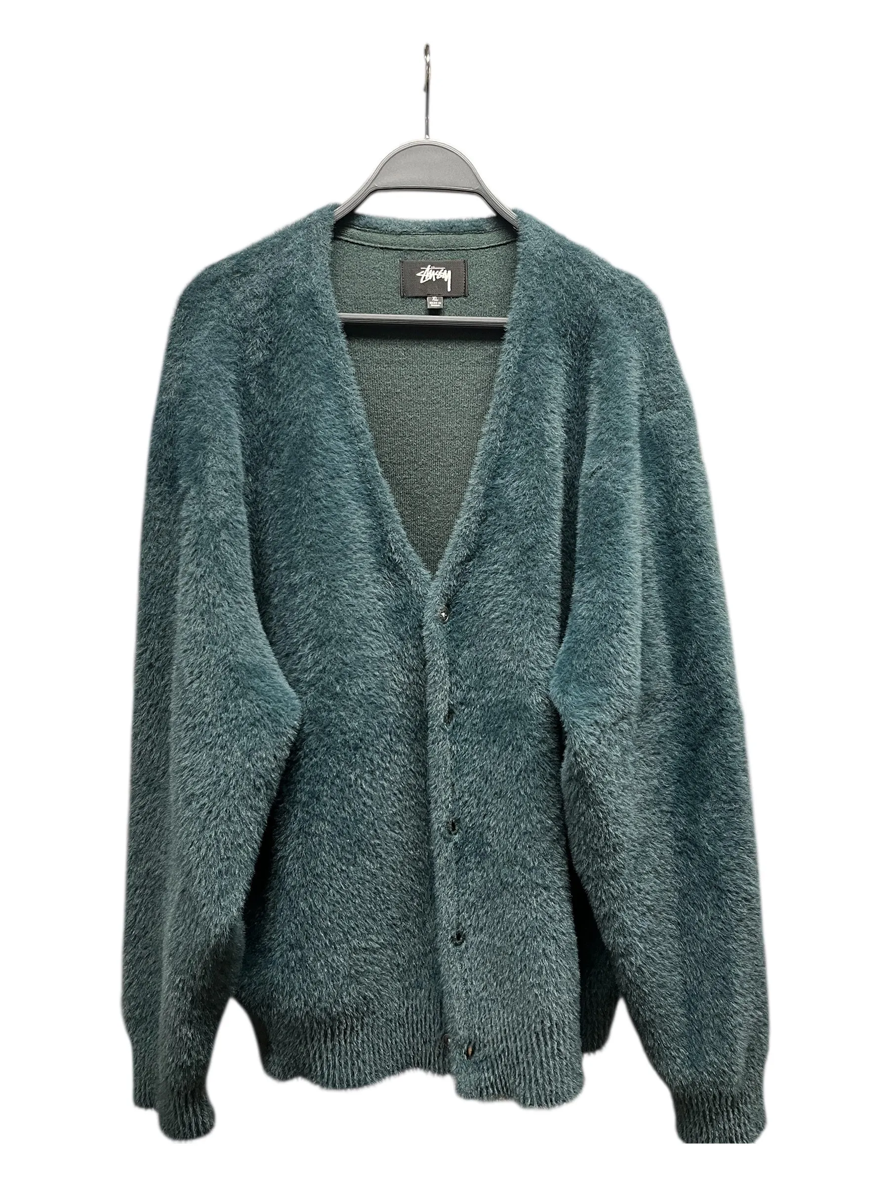 STUSSY/Cardigan/XL/Cotton/GRN/GREEN SWEATER