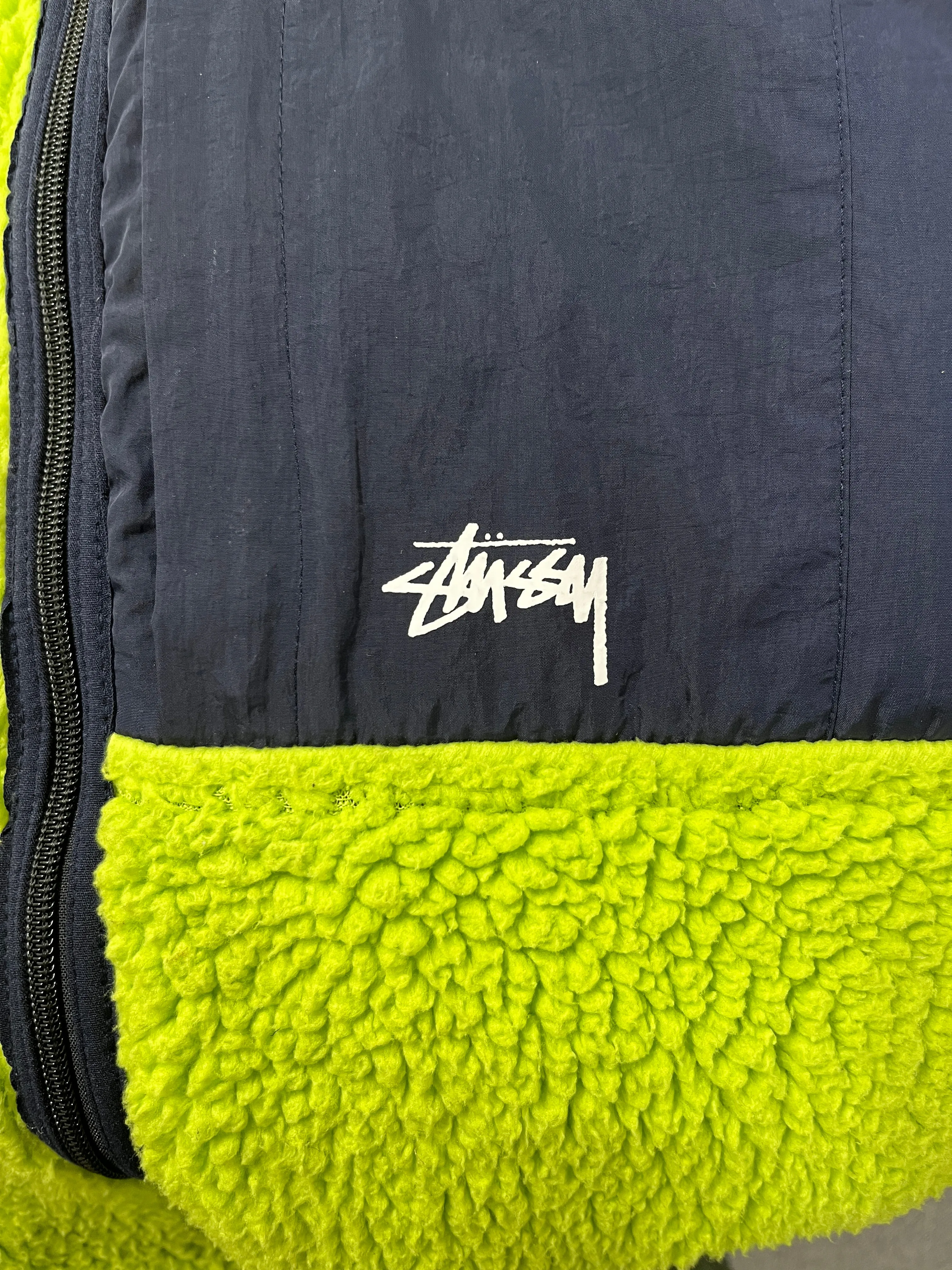 STUSSY/Coat/S/Cotton/GRN/Single Breasted/