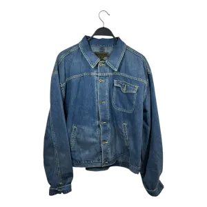 STUSSY/Denim Jkt/Cotton/BLU/denim yellow stitch