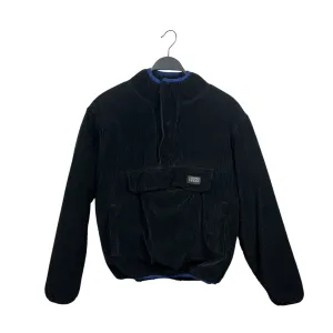STUSSY/Fleece Jkt/S/Cotton/BLK/CORDUROY FLEECE