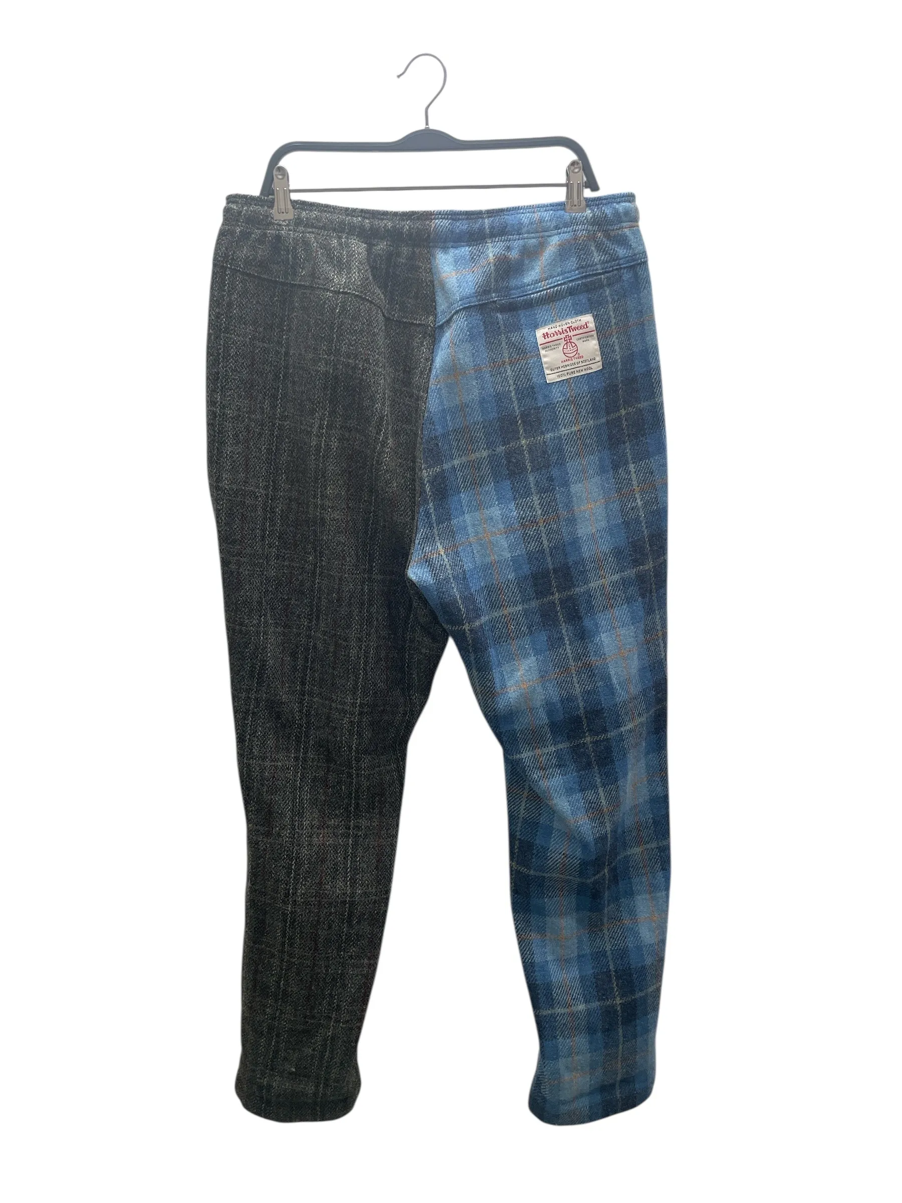 STUSSY/HARRIS TWEED/Straight Pants/XXL/Tweed/BLU/Plaid/HAND WOVEN TWO TONE