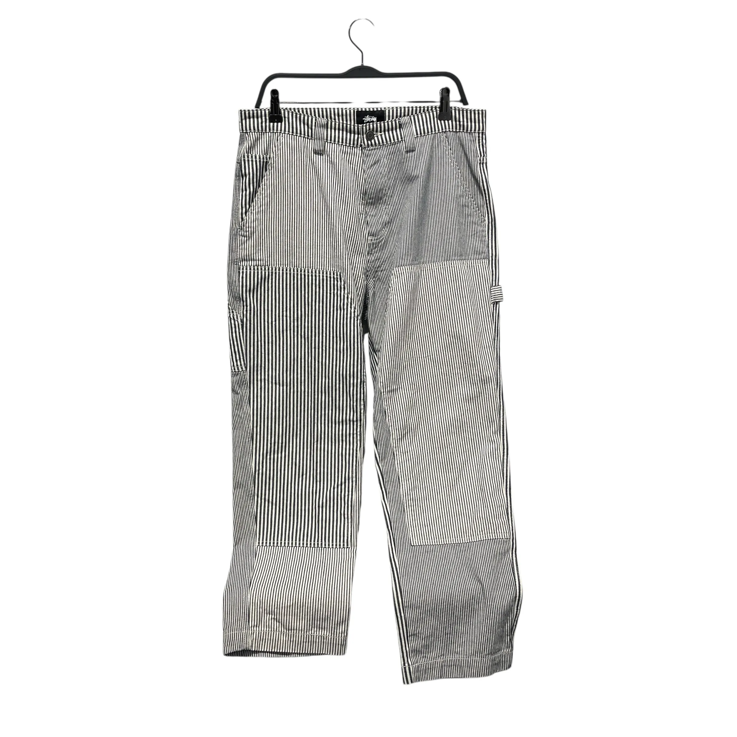 STUSSY/Straight Pants/32/Cotton/NVY/Stripe/Striped Doubleknee Painters