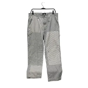 STUSSY/Straight Pants/32/Cotton/NVY/Stripe/Striped Doubleknee Painters