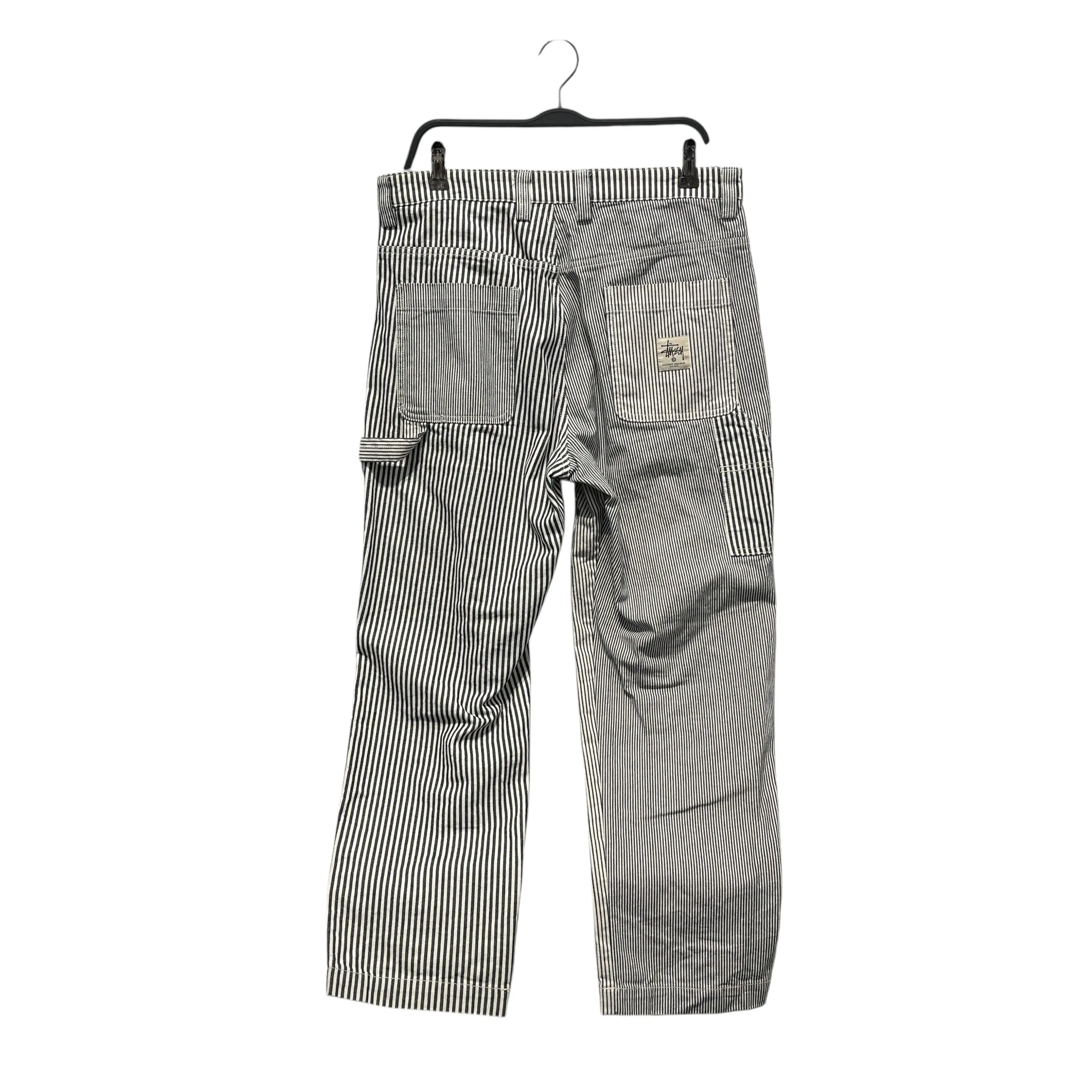 STUSSY/Straight Pants/32/Cotton/NVY/Stripe/Striped Doubleknee Painters