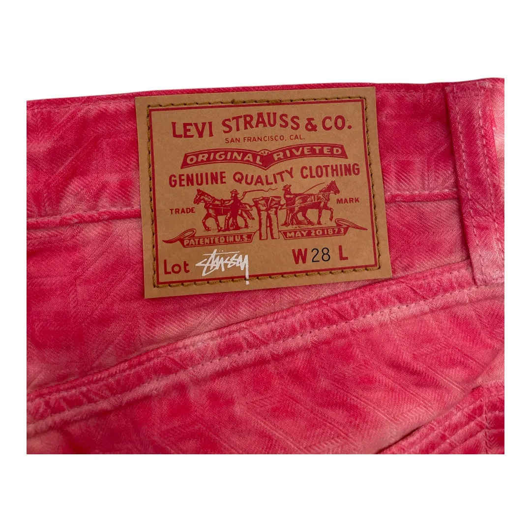 STUSSY/STUSSY/Levi's/Straight Pants/28/Denim/PNK/All Over Print/CW-1023