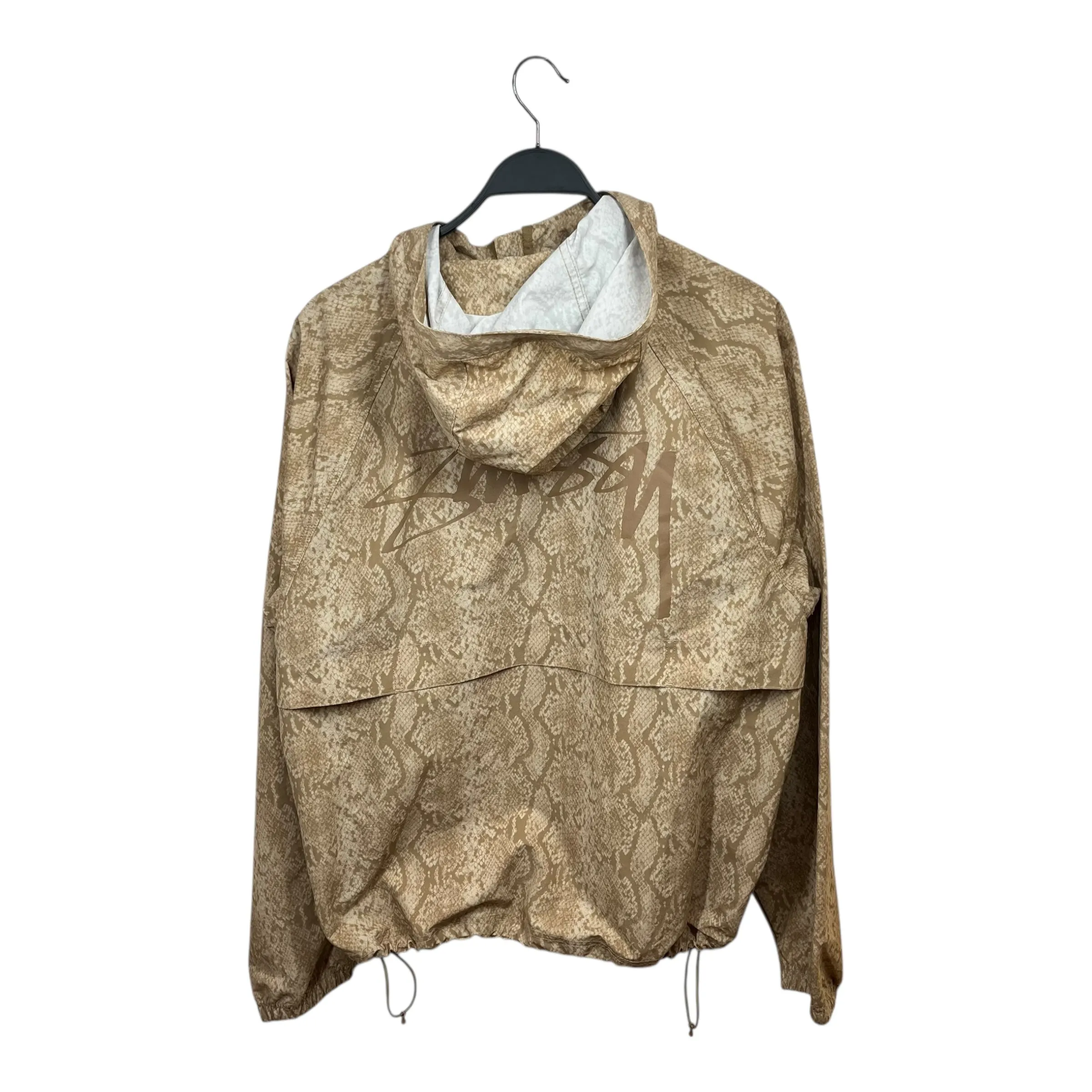STUSSY/Windbreaker/M/Nylon/BEG/Animal Pattern/Beach Shell Snake