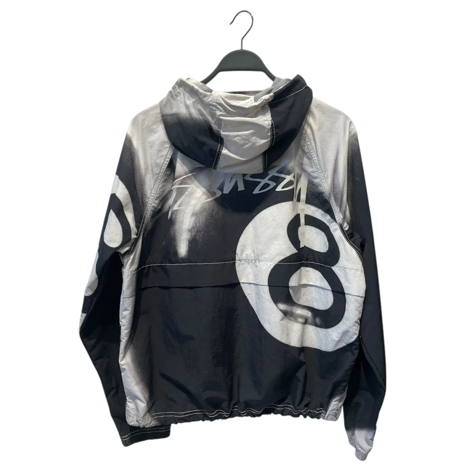 STUSSY/Windbreaker/M/Nylon/BLK/All Over Print/8ball Shell