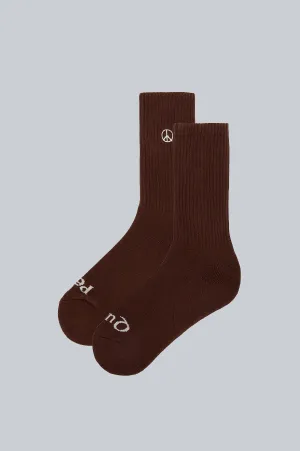THE MUSEUM OF PEACE AND QUIET ICON SOCKS BROWN