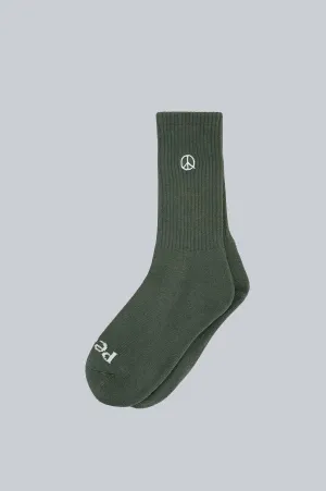 THE MUSEUM OF PEACE AND QUIET ICON SOCKS OLIVE