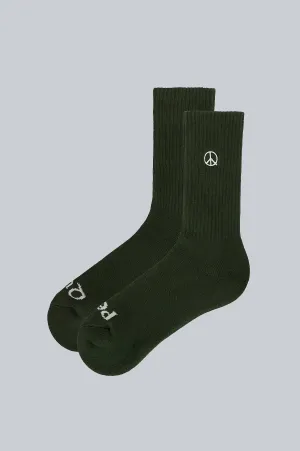 THE MUSEUM OF PEACE AND QUIET ICON SOCKS PINE