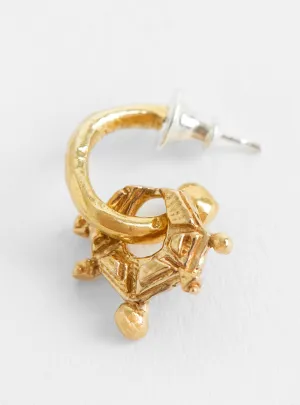 The Pierrot Tomb Charm Hoop Brass