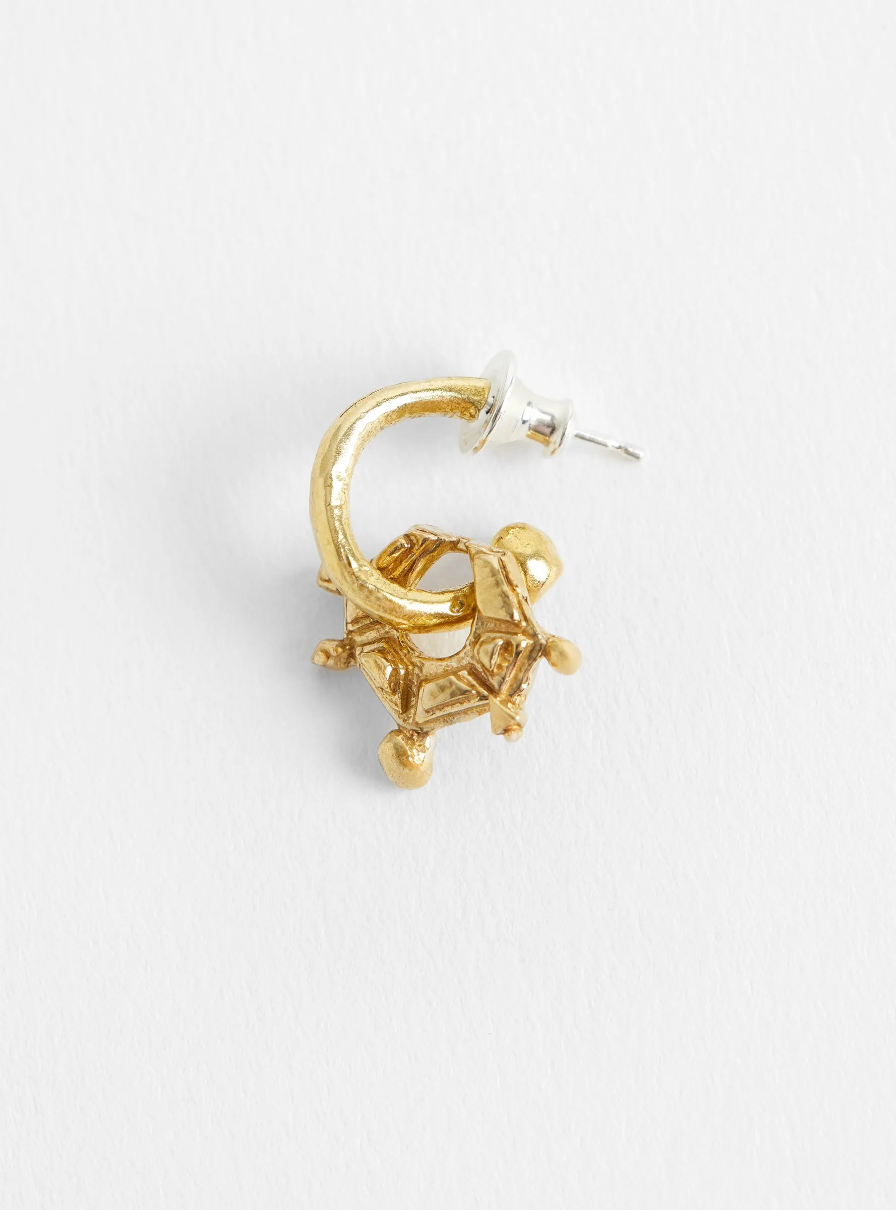 The Pierrot Tomb Charm Hoop Brass