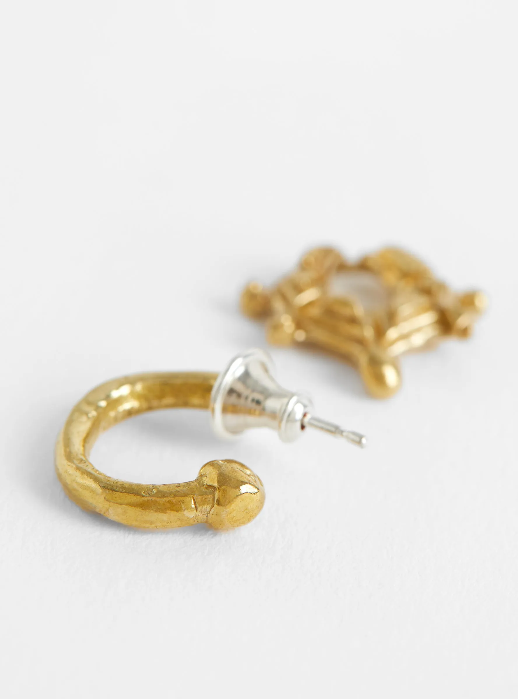 The Pierrot Tomb Charm Hoop Brass
