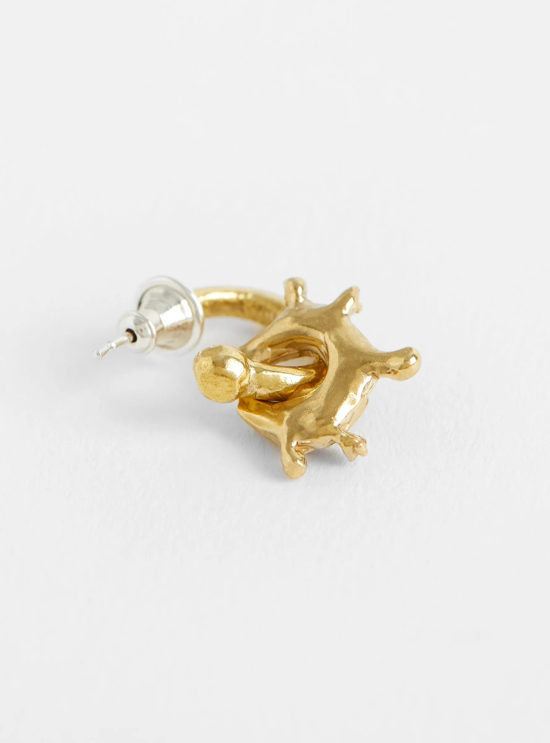 The Pierrot Tomb Charm Hoop Brass