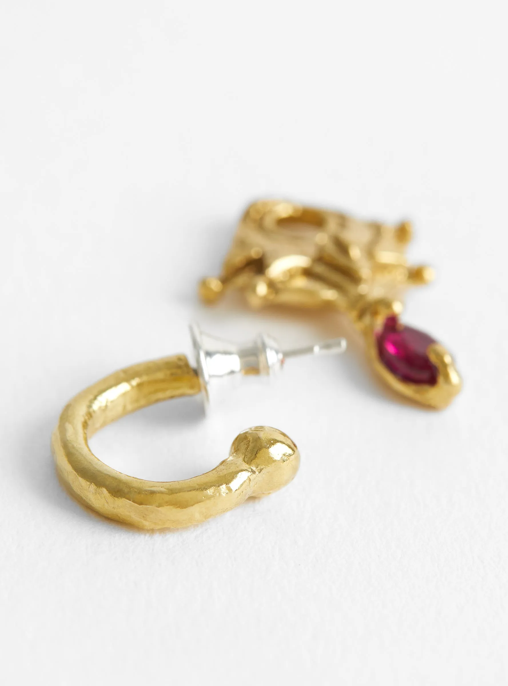 The Pierrot Tomb Charm Hoop Ruby