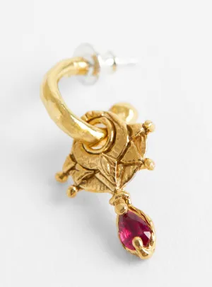 The Pierrot Tomb Charm Hoop Ruby
