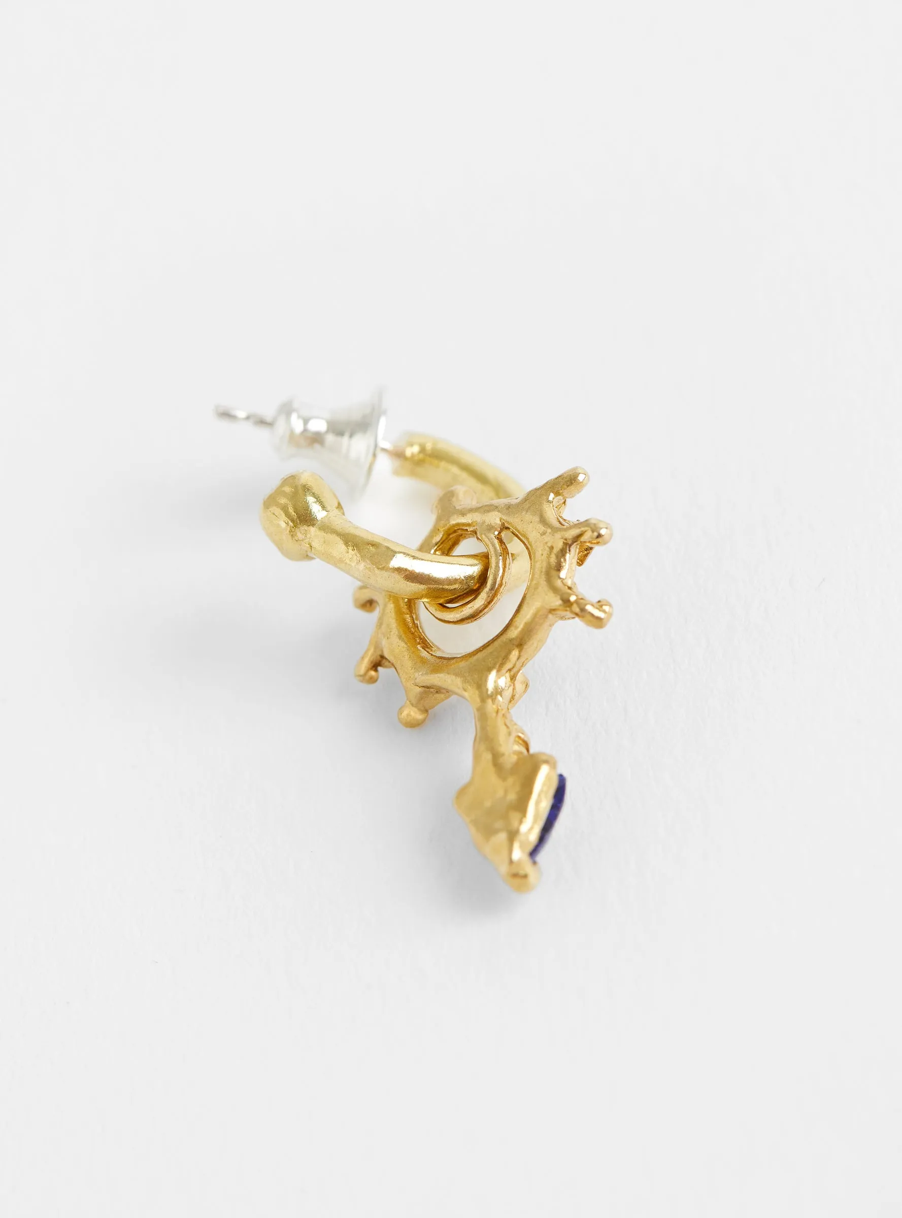 The Pierrot Tomb Charm Hoop Tanzanite Blue