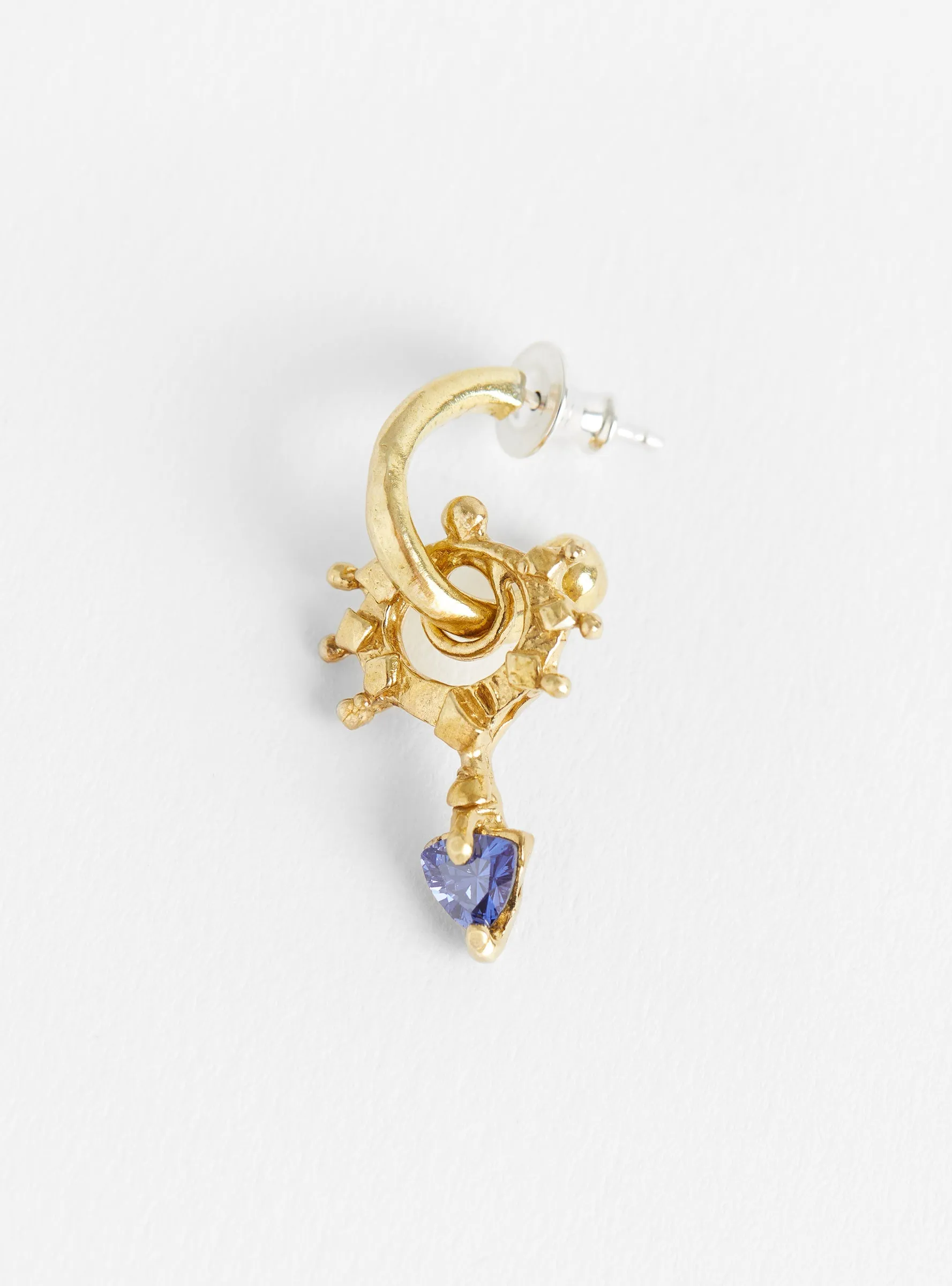 The Pierrot Tomb Charm Hoop Tanzanite Blue