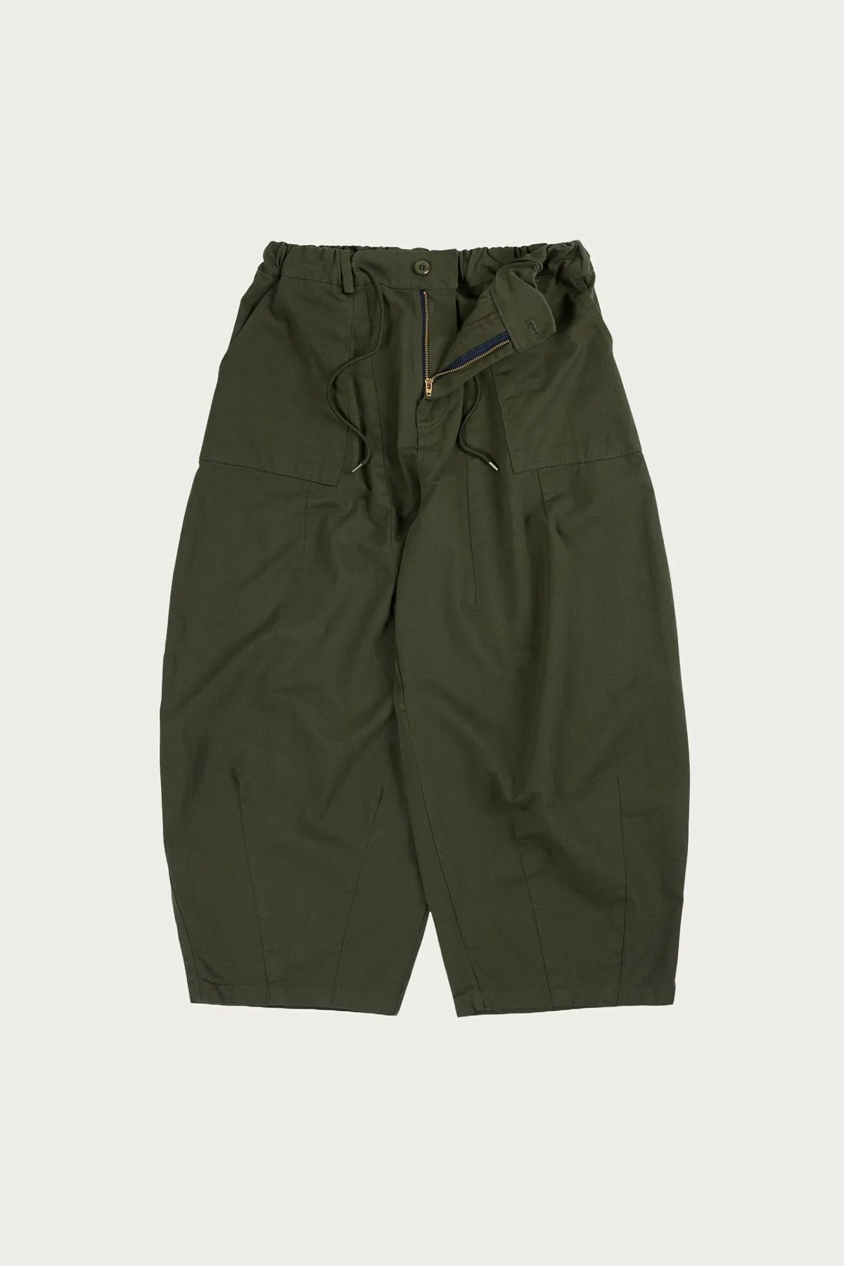 Twill Balloon Pants - Olive