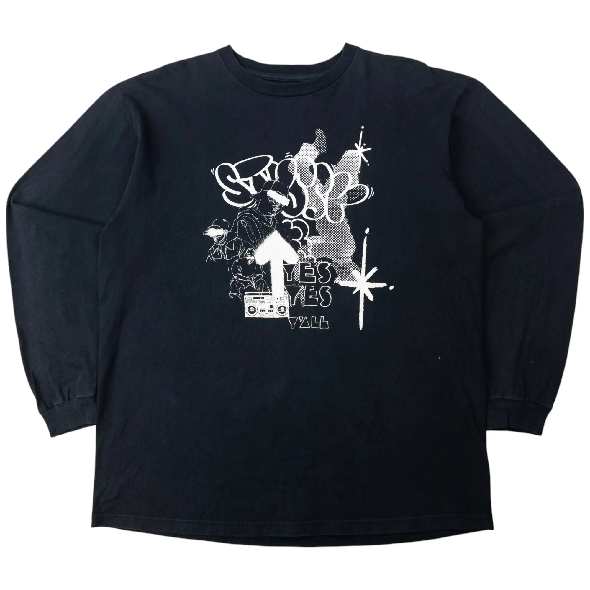 Vintage Stussy Graffiti Graphic Long Sleeve T Shirt Size L