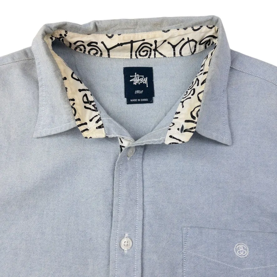 Vintage Stussy Long Sleeve Button Up Shirt Size L