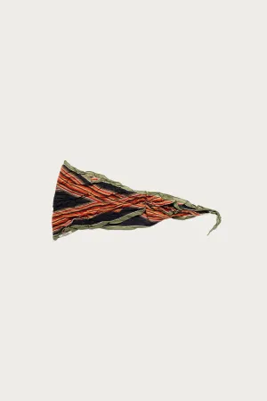 WASHER Crinkle Silk Neckerchief (PECOS Stripe) - Black