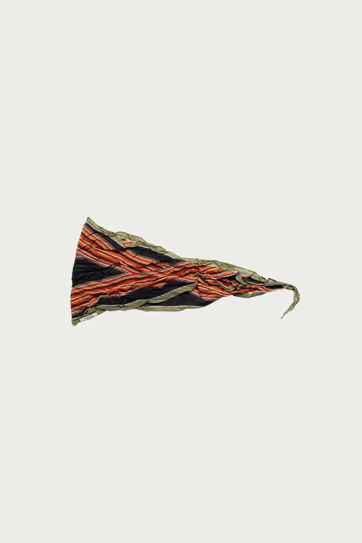 WASHER Crinkle Silk Neckerchief (PECOS Stripe) - Black