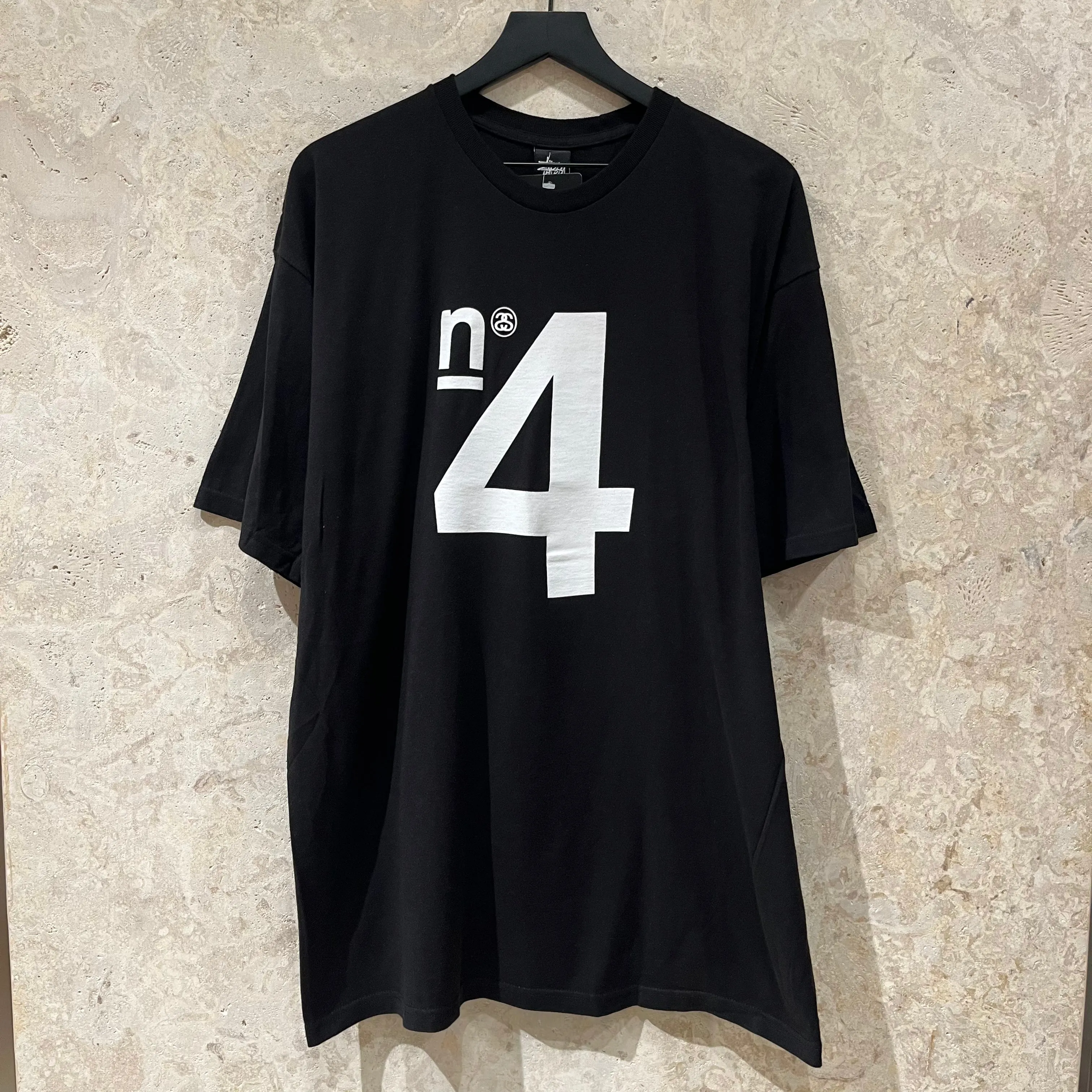 WF 2010s Stussy No4 Black T-Shirt Size XL
