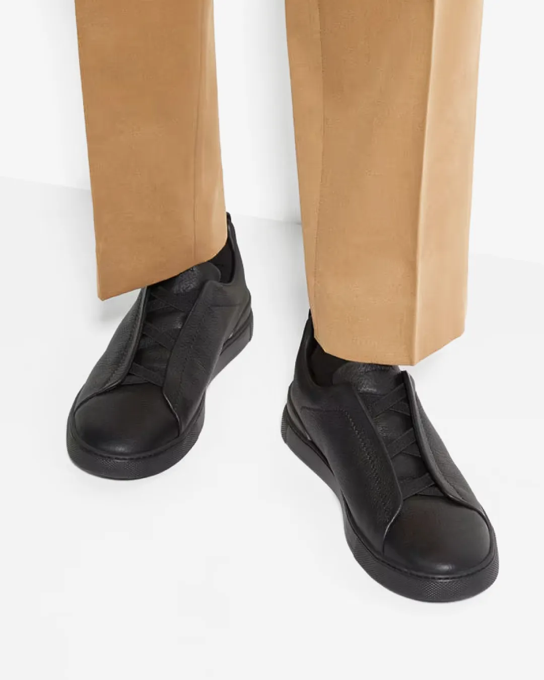 Zegna Deerskin Triple Stitch Sneakers